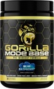 Gorilla Mind Base Pre Workout - élève l'oxyde nitrique Intense Focus & Drive Puissance d'endurance - L-Citrulline, L-Tyrosine, Betaine, Alpha-GPC, Caféine, Huperzine A - 360 Grams (Blue Raspberry)