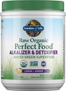 Jardin de la vie Raw Organic Perfect Food Alkalizer & Detoxifier Juiced Greens Superfood Poudre - Gingembre de citron, 30 portions - Non-OGM, supplément alimentaire complet sans gluten, plus probiotiques