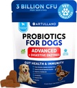 Probiotiques pour chiens - Soutien Santé Gut, peau démangeaison, allergies, immunité, équilibre des levures - Probiotiques pour chiens et enzymes digestives avec prébiotiques - Réduire la diarrhée, gaz - 70 Chews probiotiques pour chiens