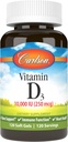 Carlson - Vitamine D3, 10000 UI (250 mcg), Suppléments Vitamine D, Soutien osseux et immunitaire, Softgels Vitamine D3, Santé cardiaque, Capsules de vitamine D sans gluten, 120 Softgels