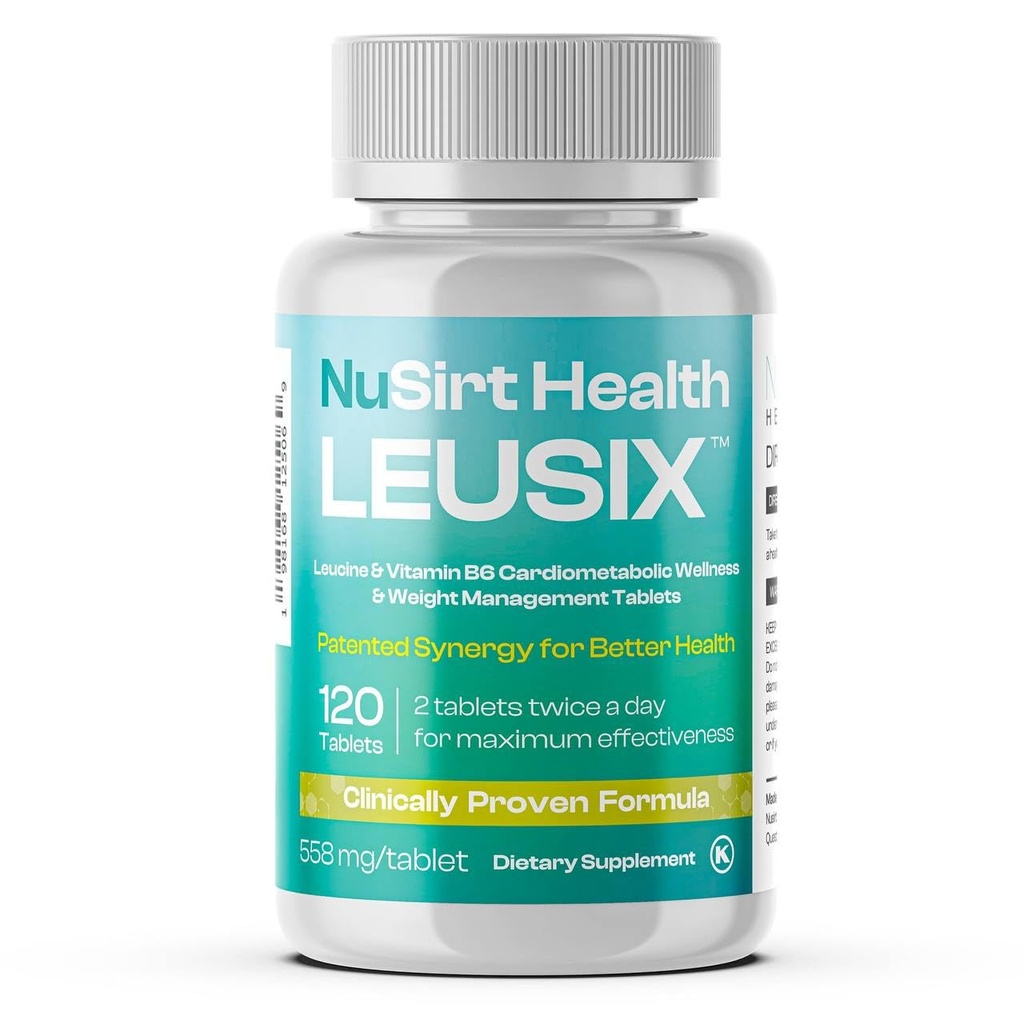 LEUSIX complément de gestion du poids – formule brevetée de Leucine + Vitamine B6 – soutient le métabolisme, l'utilisation des graisses et le muscle maigre – 120 comprimés (1-Mois)