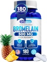 Nous aimons les vitamines Bromélain 500mg Capsules - 1200 GDU/Serveur - Supplément de bromélain de l'extrait d'ananas - Enzymes protéolytiques pour la digestion, l'absorption, la douleur articulaire, la douleur musculaire - 180 Capsules
