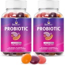 Gommies probiotiques BeLive - Probiotiques avec 5 milliards d'UCF pour la santé digestive, hommes, femmes et enfants suppléments probiotiques pour le soutien immunitaire, sans sucre et végétalien – Blueberry, fraise et orange
