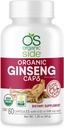 Ginseng 60 Capsules Adaptogen pour le soulagement du stress, l'énergie boost, le soutien immunitaire Adaptatif certifié USDA biologique, non-OGM, supplément végétalien pour le bien-être naturel