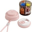 Boîte à pilules rose pour les femmes Purse, Petite boîte à pilules, Organisateur de pilules de voyage, 4 compartiments pour les bouteilles de pilules, fits in Pocket, Handbag Pill Organizer, Cas de pilules de voyage (Pink)