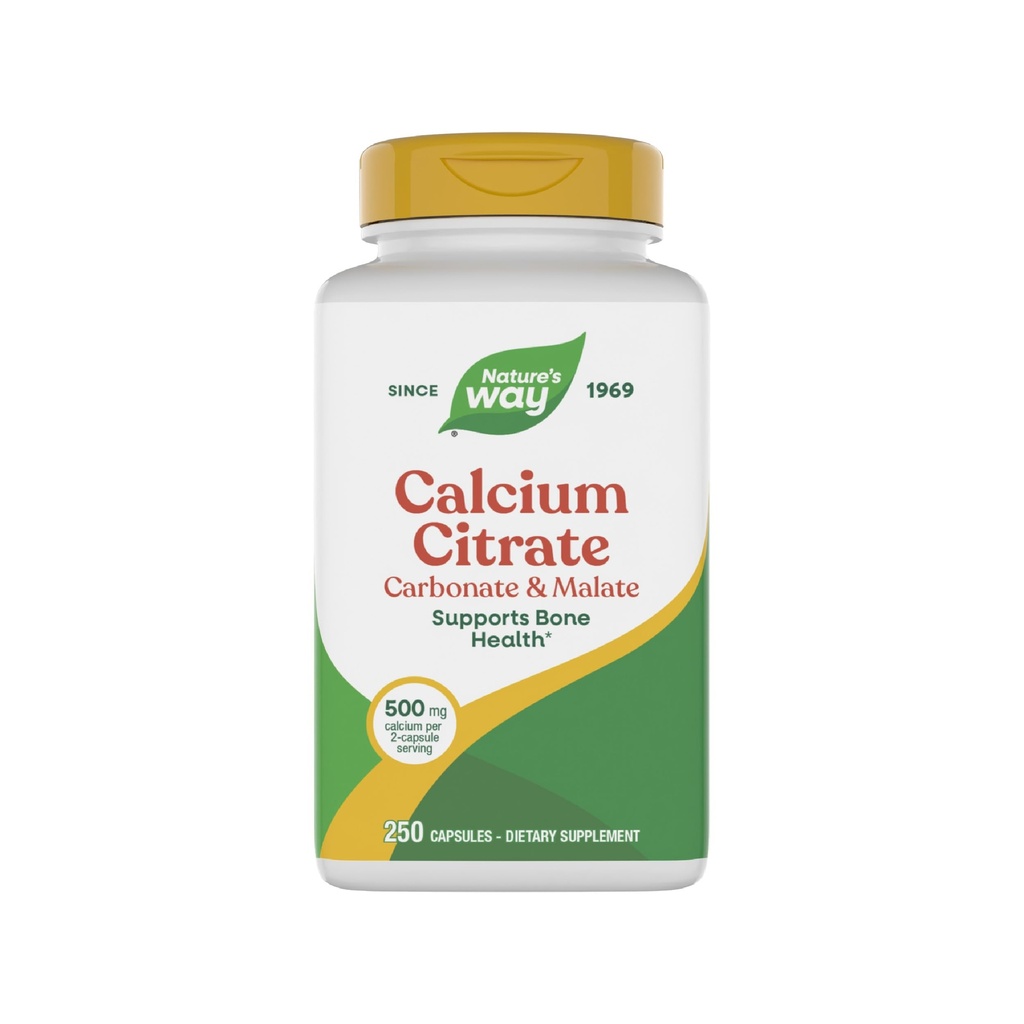 Citrate de calcium, 500 mg par portion, 250 capsules