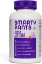 SmartyPants Supplément de fibre et multivitamine pour les hommes et les femmes: Gommies de fibre multivitamine avec vitamine D3, C, vitamine B12, B6, A, K & Zinc, Omega 3 Huile de poisson (EPA/DHA), Biotine, 180 Compte (30 jours)