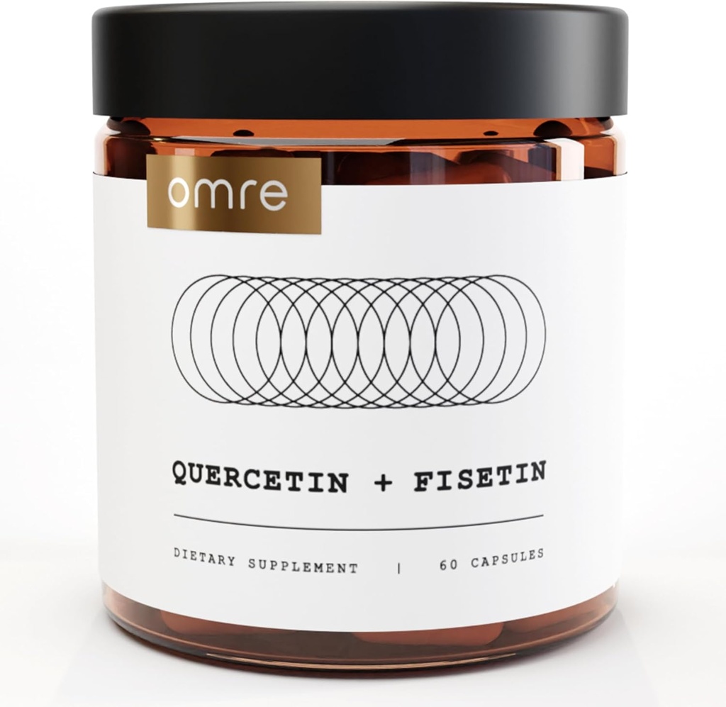 Suppléments de Quercetin et de Fisetin - Suppléments sénolytiques testés par une tierce partie pour le soutien au vieillissement - 500mg Quercetin Phytosome et 100mg Fisetin - Formulaires hautement biodisponibles