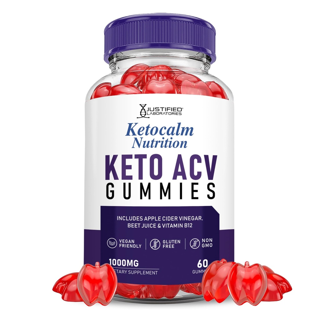 Laboratoires justifiés Ketocalm Nutrition Keto ACV vinaigre de cidre de pomme formulé avec le jus de betterave grenade poudre B12 végétalien non OGM 60 Gummies