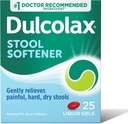 Dulcolax Stool Softener Laxative Liquid Gel Capsules, Gentle Constipation Relief for Hard, Dry Stools, Docusate Sodium 100 mg, 25 Count