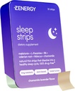 ZENERGY Bandes buccales pour le sommeil - Camomille Lavande Flavor: 5mg Mélatonine + 20mg L-Theanine + 100% Vitamine B6 + Botaniques: 0 Sucre, 0 Calories, 0 Gluten, Vegan, Action instantanée: 1 Tin = 30 Bandes