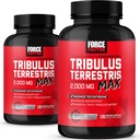 FACTEUR DE FORCE Tribulus Terrestris Max pour hommes 2-Pack, booster de testostérone, supplément de vitalité masculine, fait avec ingrédients naturels clés Absorption supérieure, 2000mg, 240 Capsules, Rouge