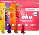 ōku Energy Chews - Energy Gummies w/Natural Caffeine from Green Tea.Yerba Mate, Eau de coco pour l'hydratation, 4g Gummy fibre, Non-GMO.
