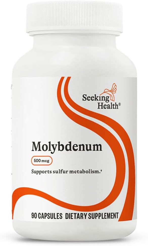 Recherche de la santé Molybdène - Supplément avec le chélate de glycinate de molybdène - Supplément soutient le métabolisme sulfite et la santé cellulaire - Capsules végétariennes et véganes - 500 mcg, 90 Capsules