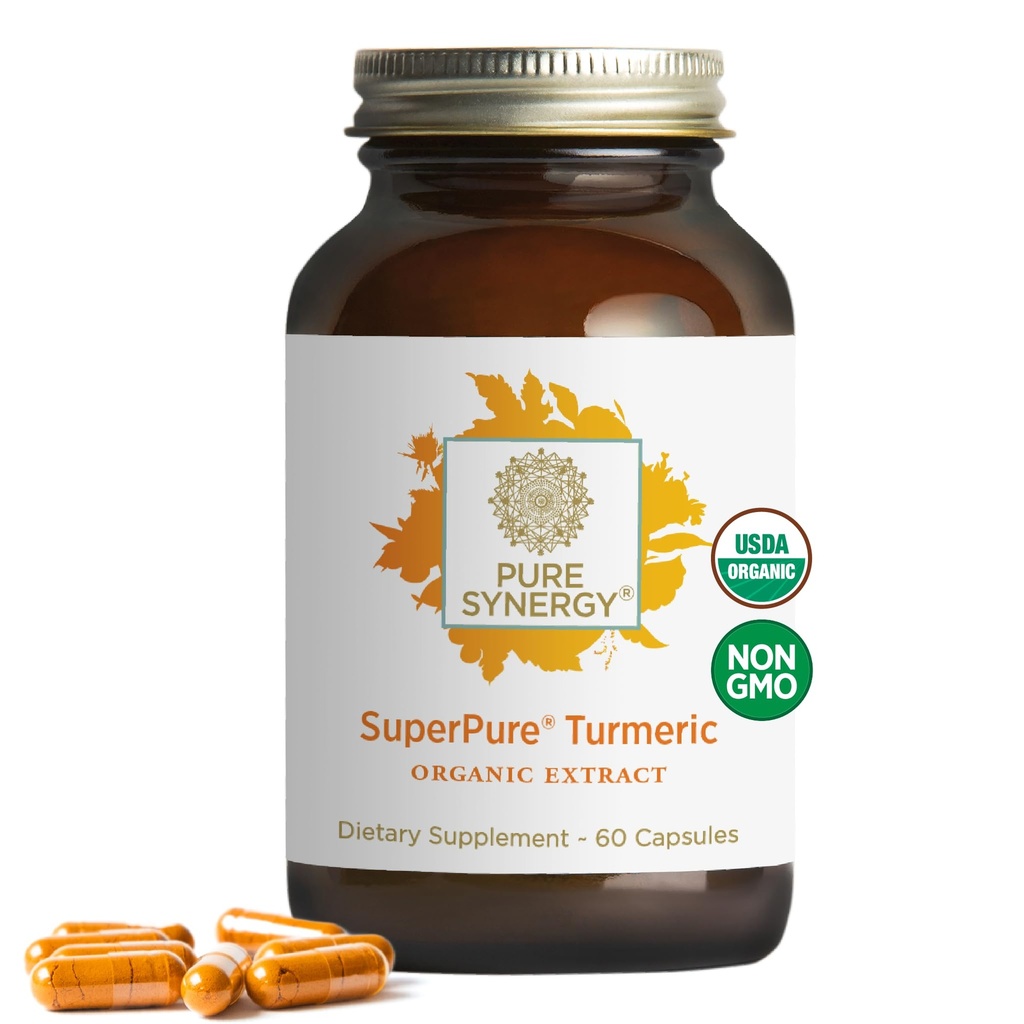 Pure Synergy SuperPure Turmeric Extract (en anglais seulement) Supplément de curcumine biologique (en anglais seulement) 500 mg Turmeric Extract Capsules (en anglais seulement)