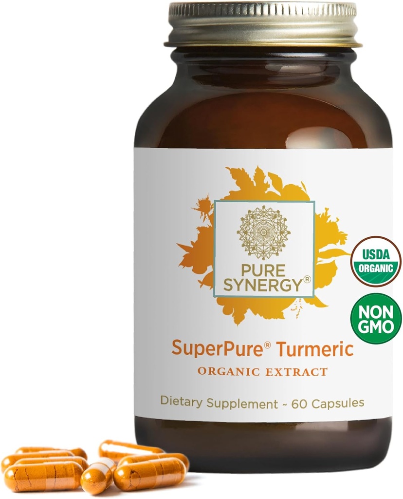 Pure Synergy SuperPure Turmeric Extract (en anglais seulement) Supplément de curcumine biologique (en anglais seulement) 500 mg Turmeric Extract Capsules (en anglais seulement)