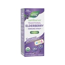 Nature's Way Sambucus Elderberry Traditional Immune Sirop for Ages 1+, Traditional Immune Support*, Antioxydant Support*, Black Elderberry Extract, USDA Certified Organic, 4 Fl Oz