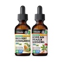 BIO KRAUTER Maca Racine Ashwagandha Teinture 2 Fl. Oz. et Coréen Panax Ginseng Teinture 2 Fl. Oz.