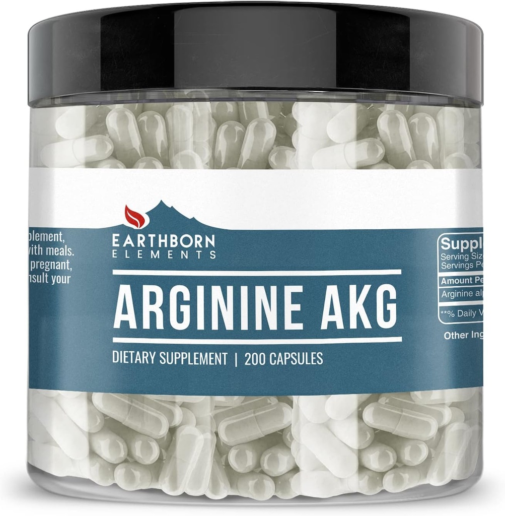 Éléments terriens Arginine AAKG 200 Capsules, pures et non diluées, sans additifs