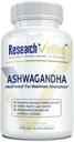 Research Verified Ashwagandha 1500mg Maximum Strength with Bioperine and Ginger Root, Enhance Cognitive Function - 60 Vegan Friendly Capsules (1 Bottle)