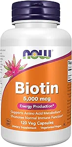 MAINTENANT Foods by Now Biotin Energy Production 5000 mcg- 120 Vcaps