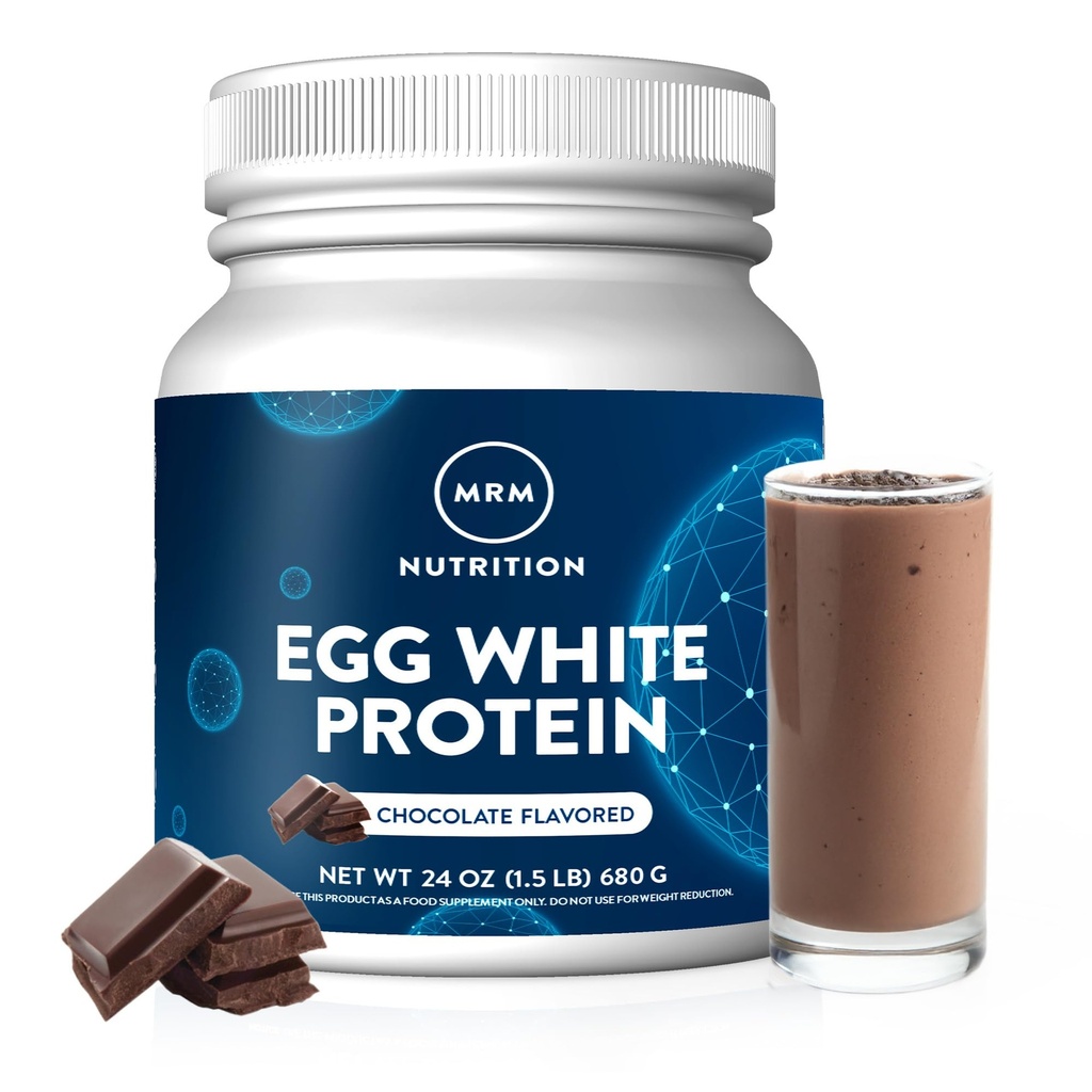MRM Nutrition Oeuf Protéines blanches au chocolat Saveuré de 23g Protéines sans gras avec enzymes digestives Valeur biologique maximale Test clinique 20 portions