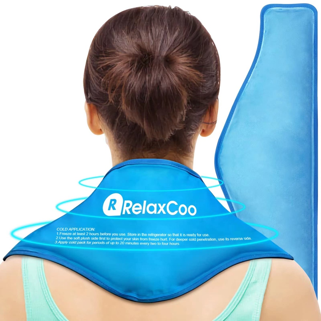 Paquet de glace de cou, Paquet de glace en gel réutilisable pour les épaules de cou, thérapie par compression froide pour soulager la douleur, blessures, gonflement, ecchymoses, entorses, inflammation et chirurgie cervicale