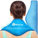 Paquet de glace de cou, Paquet de glace en gel réutilisable pour les épaules de cou, thérapie par compression froide pour soulager la douleur, blessures, gonflement, ecchymoses, entorses, inflammation et chirurgie cervicale