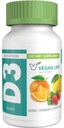 Vegan Life Nutrition - Vitamine D3 Gummies pour les enfants et les adultes (1000 UI) - Sans gluten, sans OGM, soutient la santé osseuse et le système immunitaire - 60 Gummies