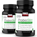 FACTEUR DE FORCE ProbioSlim, 2-Pack, Supplément probiotique pour les femmes et les hommes avec des probiotiques et extrait de thé vert, réduire le gaz, le ballonnement, la constipation, soutenir la santé digestive et la santé git, 60 capsules