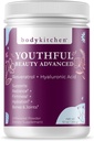 Body Kitchen Youthful Beauty Advanced, Collagen Peptides Poudre pour les beaux ongles de peau de cheveux, resvératrol et l'acide hyaluronique pour anti-âge et antioxydant support, herbe Fed (Pack de 1)