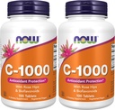 MAINTENANT Suppléments, vitamine C-1 000 avec HIPS Rose et bioflavonoïdes, protection antioxydante*, 100 comprimés (paquet de 2)