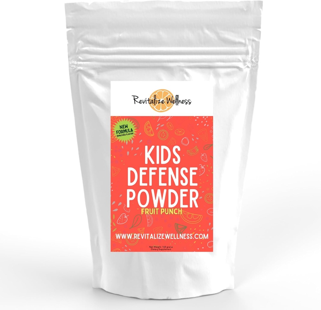 Poudre pour la défense des enfants : Nouvelle formule, meilleure saveur : Dose orthomoléculaire de 1000 mg de vitamine C et 250 mg de vitamine B3
