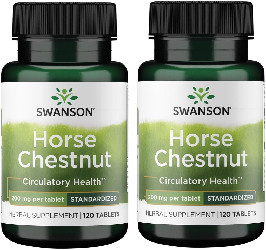 Châtaigne de cheval de Swanson - Temps libéré 200 mg 120 onglets (2 paquets)