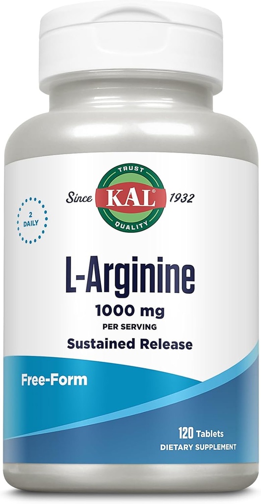 KAL 1000 Mg L-arginine Tablets, 120 Count