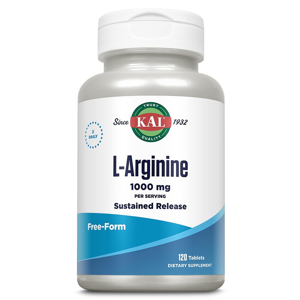 KAL 1000 Mg L-arginine Tablets, 120 Count