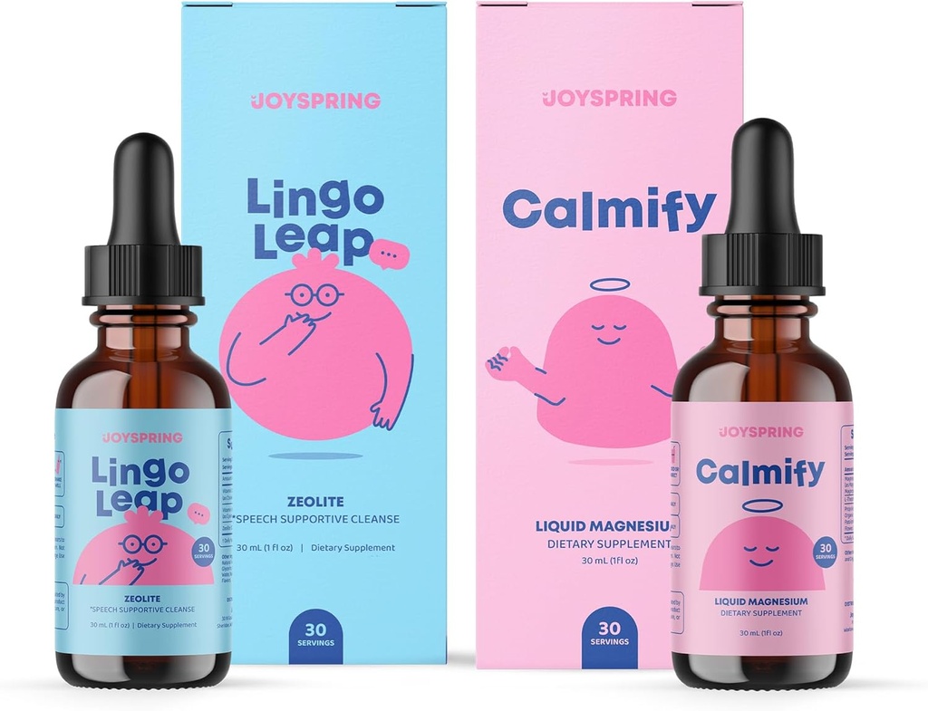 Joyspring Magnésium Glycinate & Citrate Liquid pour les enfants et Supplément de retard de parole pour les enfants