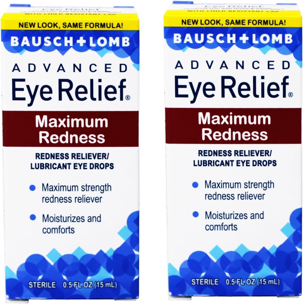 Bausch & Lomb Avancé Redness Relief Drops maximum - 2 pk.