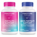 Pink Stork & Blue Stork His and Hers Fertility Bundle: Suppléments de fertilité pour les femmes, Suppléments de fertilité pour les hommes, Vitamine prénatale de fertilité, Vitex, Inositol, Folate, Vitamine B6, 60 Capsules