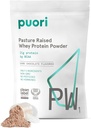 Poudre Puori Whey Protéine, Chocolat foncé - PW1 Mélange de poudre de poudre de poudre de lactosérum à pâte herbacée contenant des acides aminés BCAA - Supplément post-entraînement pour le gain musculaire et la récupération - 30 portions