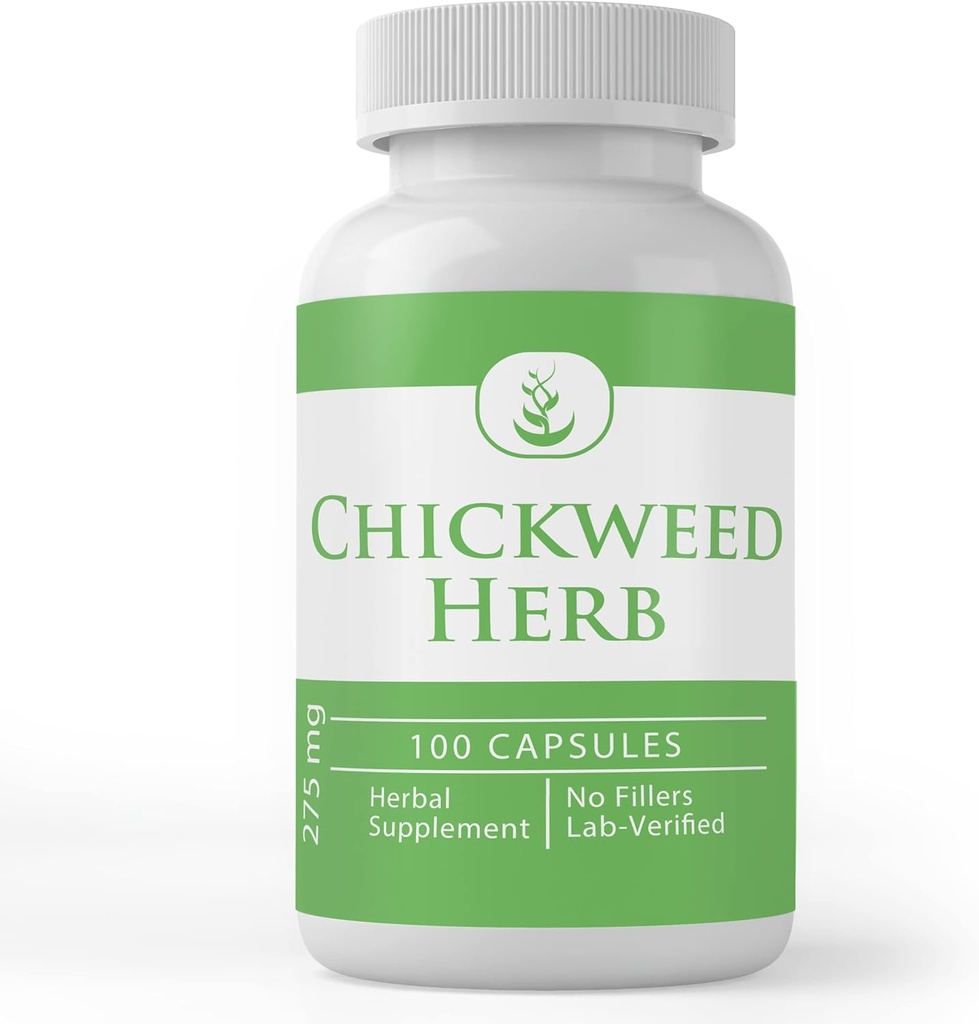 INGRÉDIENTS ORIGINAUX DE PURE Herbe de chickweed, (100 Capsules), toujours pur, sans additifs ou remplisseurs, laboratoire vérifié