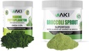 AKI Broccoli Sprout Powder (5.29oz / 150g) and Marine Phytoplankton Powder (2 Oz / 57G) - Plant Based Proteins & Ideal in Vitamins | Vegan & GMO Free
