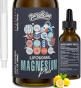 Citrate de magnésium liposomique gouttes pour la santé des Gut et des os, l'humeur et la gestion du stress, formule puissante avec vitamine B6 et gluconate de zinc 60ml (2,04 Fl Oz (paquet de 1))