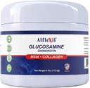 ALFA VITAMINS Alflexil Glucosamine Plus Crème de Chondroitine avec MSM & Collagène, soutient des articulations saines, soulager la douleur articulaire et musculaire, améliore la mobilité, l'absorption rapide et l'hydratation de la peau, 4 Oz.