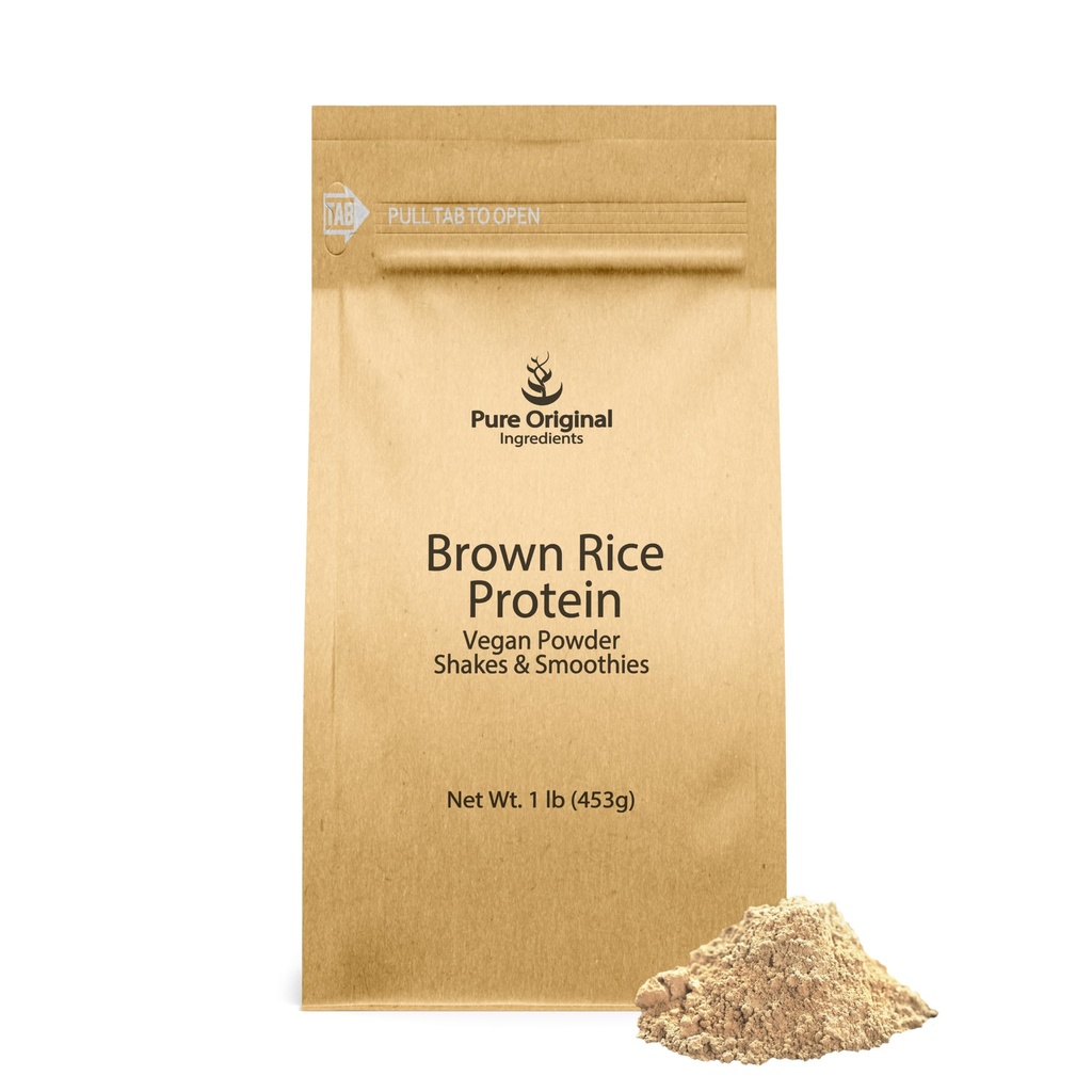 PURE INGREDIENTS ORIGINAL Riz brun Poudre de protéines végétales (1 lb) Riz brun germé, sans gluten, Shakes & Smoothies
