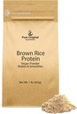 PURE ORIGINAL INGREDIENTS Brown Rice Vegan Protein Powder (1 lb) Sprouted Brown Rice, Gluten Free, Shakes & Smoothies