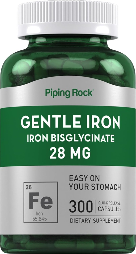 Piping Rock Fer Bisglycinate 28 mg de 300 gélules