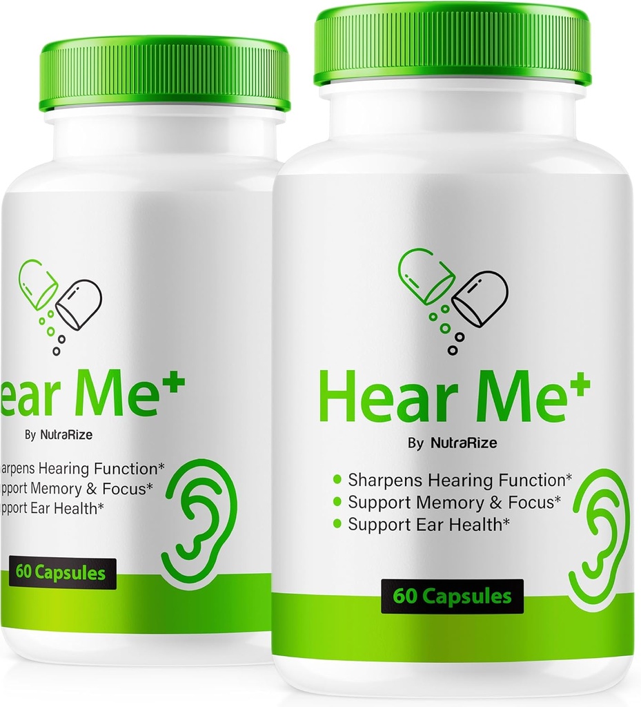 (2 Pack) Hear Me + Capsules, HearMe + pilules officielles, Hear Me Plus Formule d'oreille pour une audition saine, Premium HearMe Plus pour la santé de l'oreille, le soutien naturel de l'oreille, Hear Me+ Review (120 Capsules)