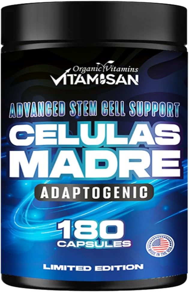 VITAMISAN Celulas Madres 180 Capsules - Stem Cell Blue Green Algae - Non OGM - Sans gluten AFA - Celula Madre Supplement - Lion.