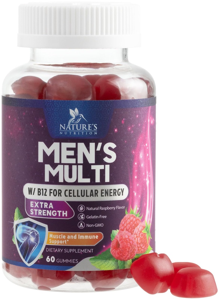 Multivitamine pour les hommes - Complet quotidien homme Multivitamines avec Vitamine D, B Vitamines, Zinc et plus - Énergie, Mémoire, Focus & Immuni Santé - 13 Vitamines et Minéraux Essentiels - 60 Capsules